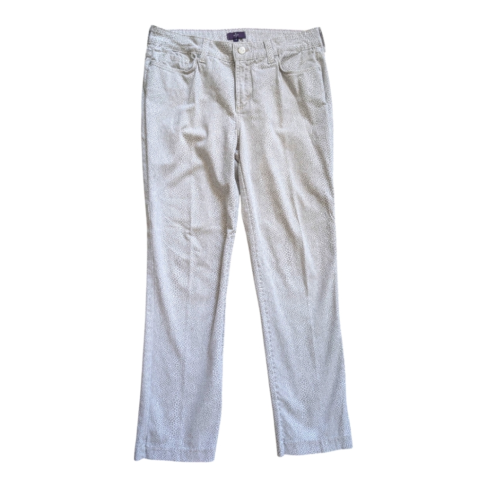 NYDJ Gray Animal Print Ankle Jeans Size 8
